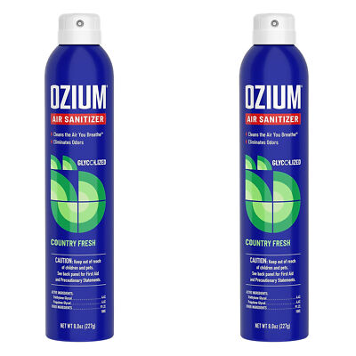 Ozium 8 Oz. Air Sanitizer & Odor Eliminator Homes, Cars, Country Fresh, 2 Packs