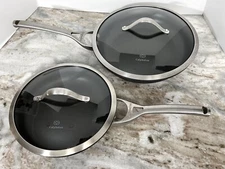 Set 2 Calphalon 10"& 12" Non Stick Hard Anodized Aluminum 1390 1392 Pan Skillet