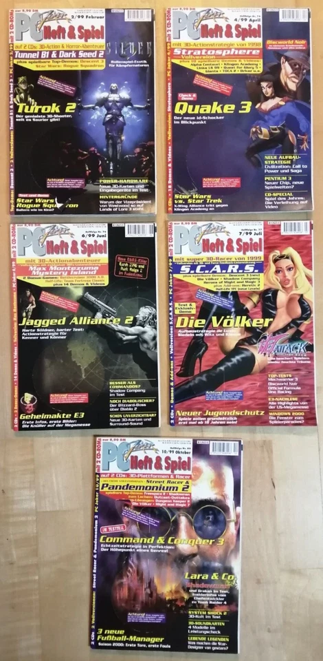 5x PC Joker (02/04/06/07/10 - 1999 - ohne CD-ROMS/Vollversionen) - Selten - Bild 1 von 4