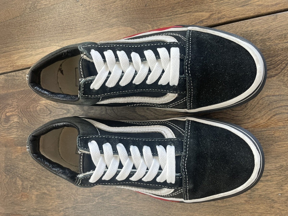 VANS Old Skool 'Flame Cut Out' Men's 5.5 Women 7 Black Lace Up Tie