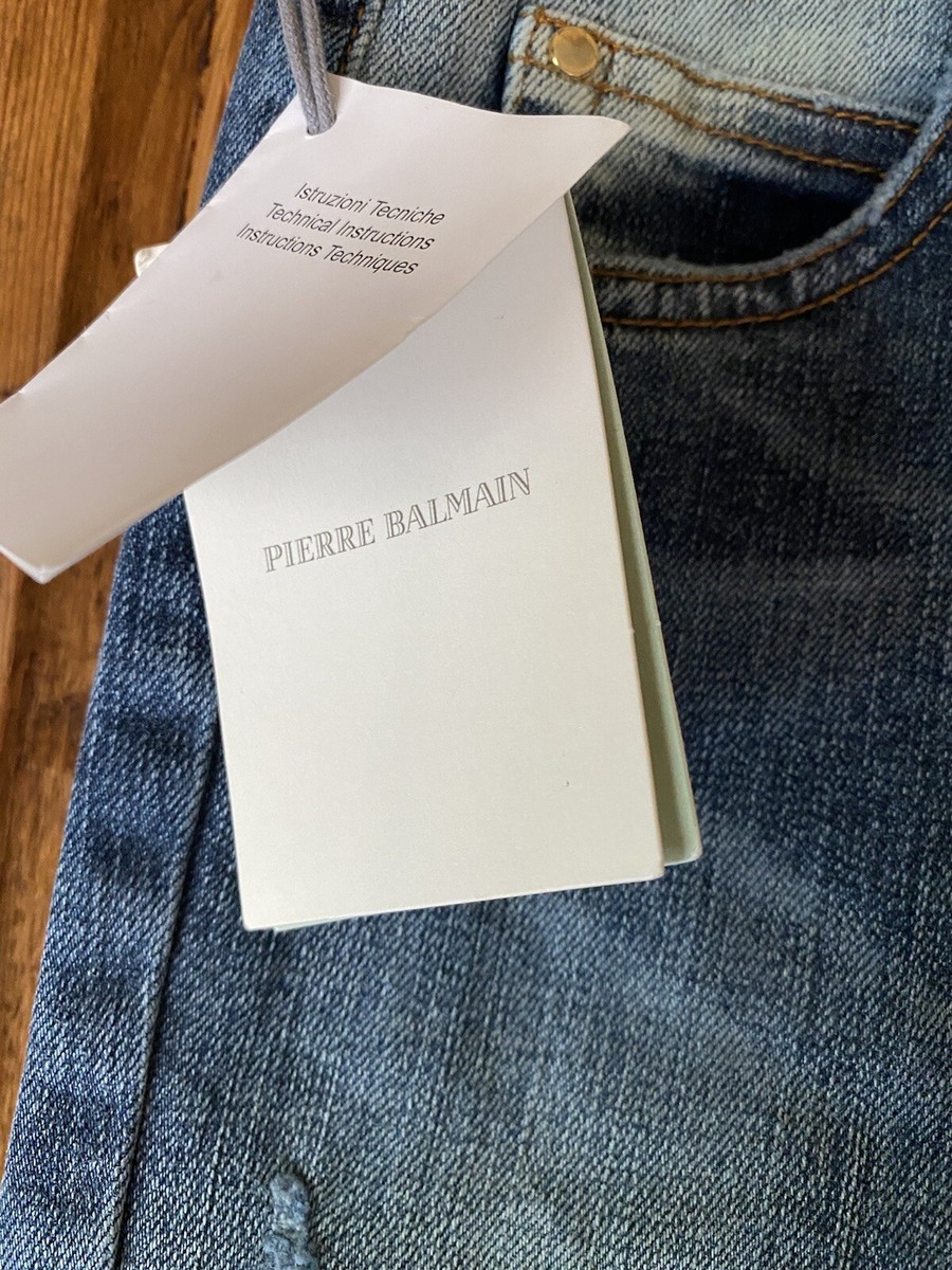 BNWT PIERRE BALMAIN Rrp £440 Designer Blue Skinny/ Straight Jeans