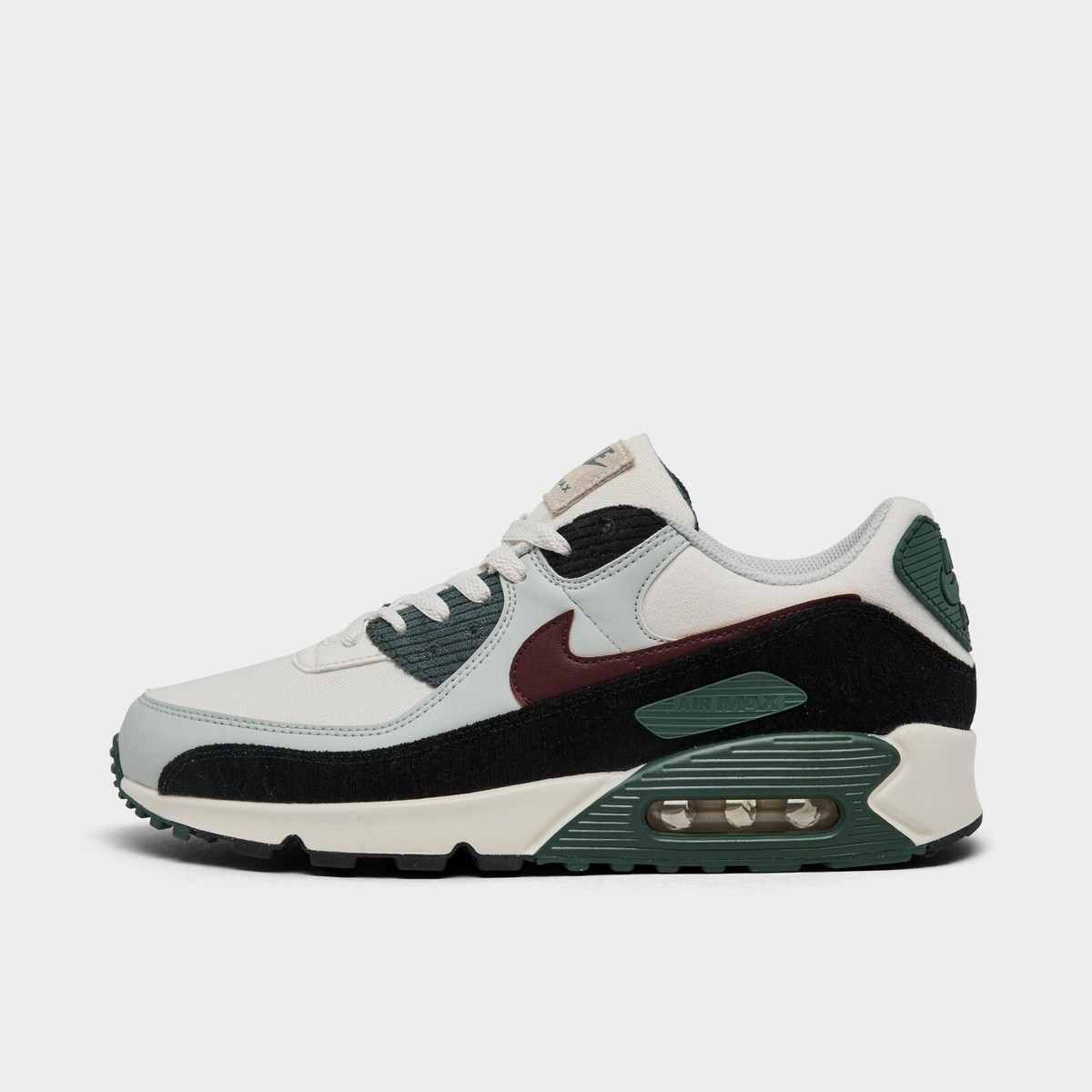 Nike Air Max 90 Casual Shoes Grey / Burgundy / Green Sz 8 FV6059