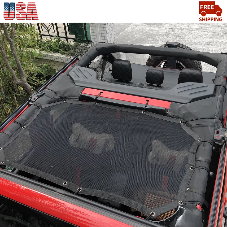 Car Roof Top Sunshade Mesh Shade Cover For Jeep Wrangler JK 2007-2017 2/4Door US Foto 3 de 4