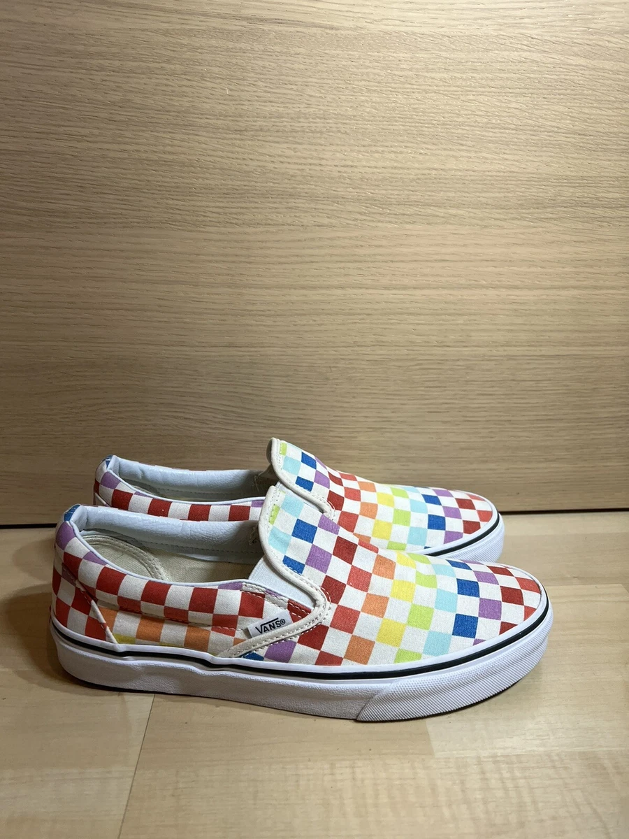 Mens rainbow checkerboard clearance vans