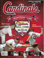 St Louis Cardinals Gameday Magazine  I 2019 Induction Class Issue # 3