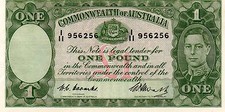 1949 AUSTRALIAN ONE POUND NOTE R31 COOMBS/WATT gEF/aUNC  I/11 956256 CRISP NOTE