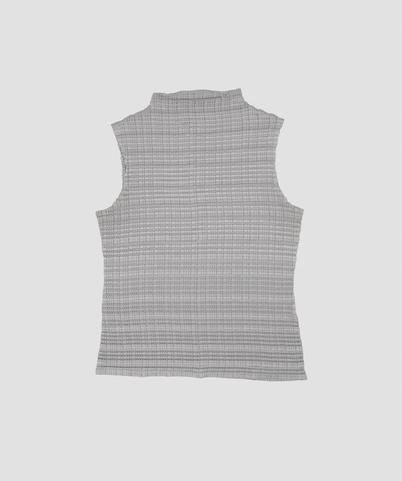 Blusa sin mangas sin mangas gris plata vintage de la década de 2000 talla mediana formal de noche Foto 3 de 3