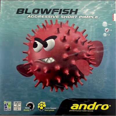 Andro Rubber Blowfish Table Tennis rubber Long Pimples - RED