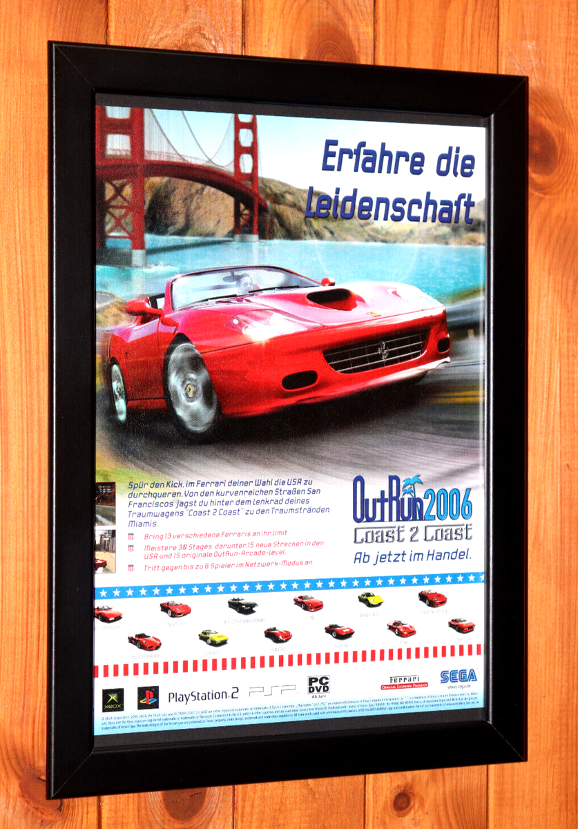 OutRun 2006 Coast 2 Coast PS2 Xbox Rare Promo Small Poster / Ad