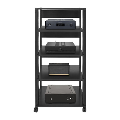Freestanding Audio Rack AV Tower Media Stand 5-Tier Electronics Equipment Shelf
