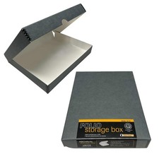 2 PCS Folio Storage Box Clamshell Metal Edge 9.5x12.5x1.75 Inch Archival Gray