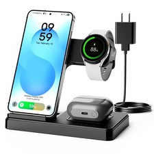 3-in-1 Charging Station for Samsung, Foldable Wireless Charger Stand