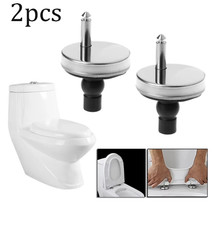 2x Toilet Seat Hinges Top Close Soft Release Quick Fitting Heavy-Duty Hinge Pair