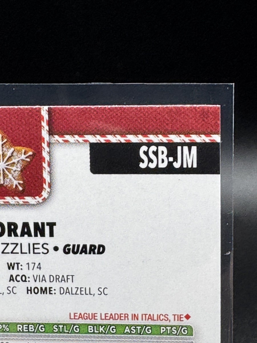2025 Topps Basketball JA MORANT Gingerbread back Variant #SSB-JM