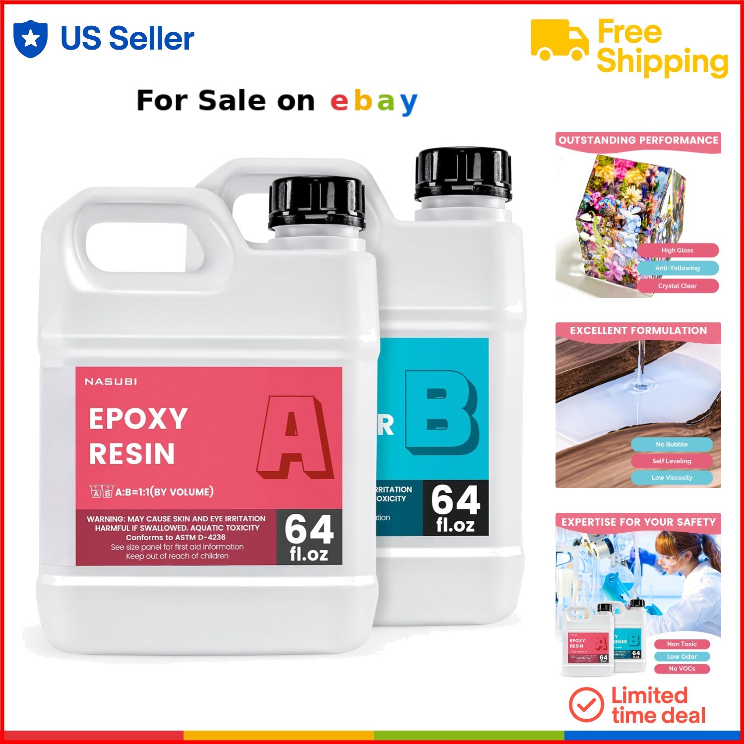 Crystal Clear 1 Gallon Epoxy Resin for Jewelry Molds DIY Art Coatings