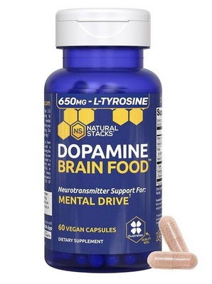 NATURAL STACKS - DOPAMINE BRAIN FOOD - MORNING SUPPORT FOR MENTAL DRIVE 60 CAPS.