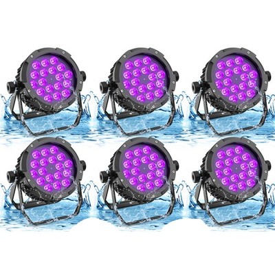 12x 270W IP67 Waterproof 18 LED RGBWAUV DMX PAR Wash Stage Light Outdoor Party