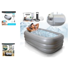 Large Inflatable Bathtub with Cover and Pump - Ideal for Home Spa & Recovery