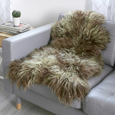 100 Natural Sheepskin Rug Genuine Real Wool Fluffy Area Rug Rare Exotic Tones
