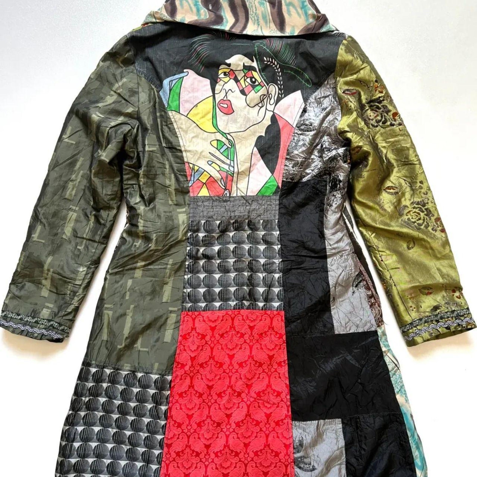 Vintage l33 long patchwork coat - image 2