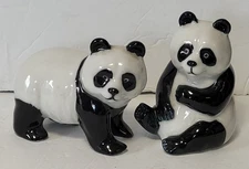 Set of OTAGIRI Porcelain Panda Bear Figurines Set of 2, Japan 3.5" tall x 2"