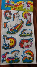Vintage Puffy Stickers Unicorns And Rainbows New In Pack