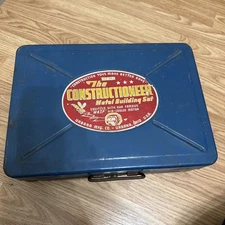 Vintage Constructioneer Set #8 1940s Metal Building Set As Is For Parts Only