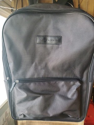 John Varvatos Xl Large Backpack  18  x 14  Gun Metal Metallic Black