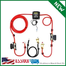 Split Charge Relay Kit, 6mtr 12V, Automatic Dual Battery Isolator Kit with 140AM