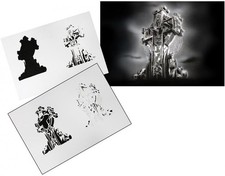 Step by Airbrush Stencil Template AS-115 M ca. 5,11" x 3,95" Medium