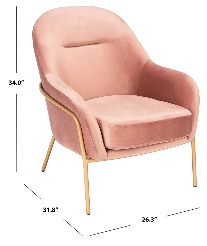 Colección Hogar Eleazer Rosa Polvorienta Terciopelo/Dorado Salón Comedor Dormitorio Off... Foto 3 de 4