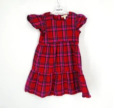 Tucker & Tate Girl's Size 7 Red Plaid Sleeveless Dress Holiday Sparkle Check