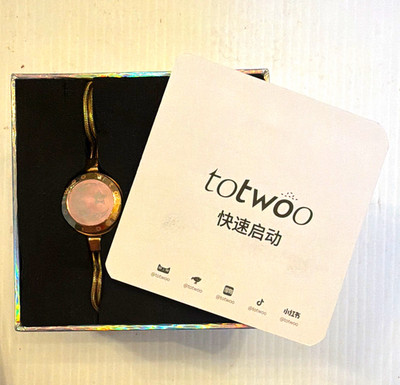 totwoo Love Sun & Moon Smart Gold Snake Chain Bracelet w/ Box, Dock, USB