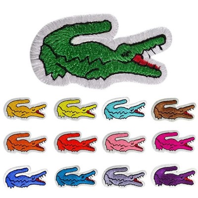 Alligator Embroidered Patch Iron On Sew On Animal Logo Applique Badge for Shirt
