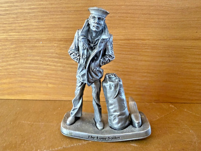 The Lone Sailor U.S. Navy Memorial Pewter Statuette Stanley Bleifeld 