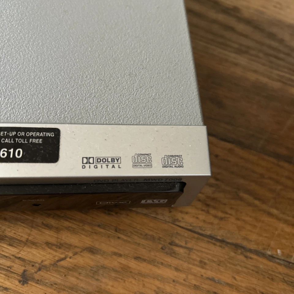 Reproductor de DVD Magnavox MWD7006 escaneo progresivo plateado sin control remoto Foto 2 de 4