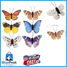 YCHTEWY Feather Fake Butterfly Set of 12 pcs for Craft Wedding Home Decor