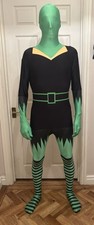 Genuine Morphsuits Green Witch Costume Adult Medium Fancy Dress Halloween No Hat