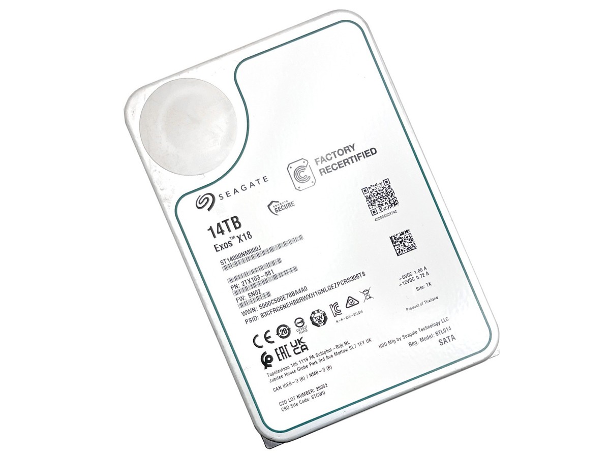 Seagate 14TB Exos X18 7200RPM SATA 6Gb/s 256MB 3.5