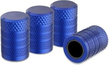 Blue Anodized Aluminum Tire Valve Stem Caps 4-pack Corrosion Res Color Blue