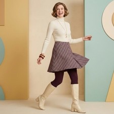 Vintage 60s Wool Mini Skirt Herringbone Tweed Mod A Line Purple Preppy Academia