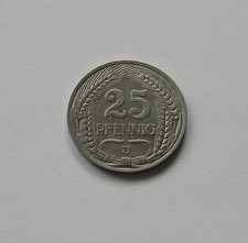 KAISERREICH: 25 Pfennig 1911 J, J. 18, sehr schön, II.