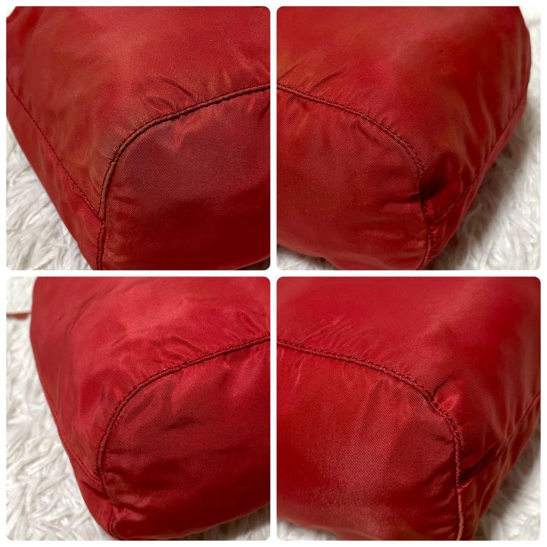 Good Condition PRADA Pouch Drawstring Nylon Red L… - image 5
