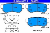 Bremsbelagsatz Scheibenbremse Hinten Ate 130460 58332 FÜR Hyundai KIA Belagsatz
