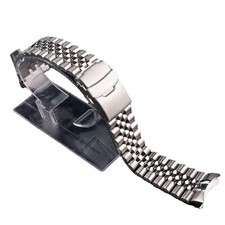 22mm Solid Silver Watch Band Strap for Seiko SKX007 Curved End Bracelet Jubilee