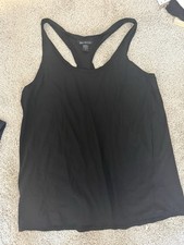 Athleta Black Racerback Scoop Neck Stretch Spandex Tank Yoga Gym Size M