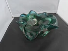 Vintage Murano Glass Bowl Barovier Toso Flower Console Dish Rolled Edge 8.5”