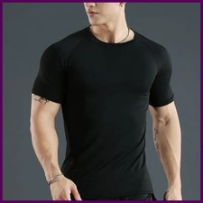 Men Compression Running T Shirt Fitness Tight Short Sleeve Tshirt Training