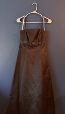 David's Bridal Black Bridesmaid Dress Polyester Size 4 Style 8585