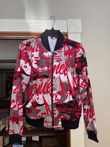 Balera Graffiti Print Red/white/black/grey Bomber Dance Jacket Size SA